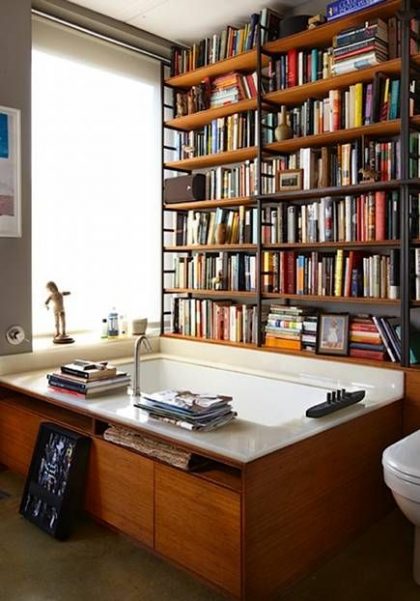 bathtub bookshelf